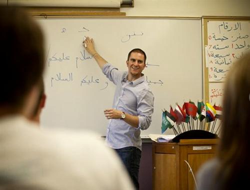Brendan Work Mr. Work at the board teaching