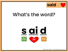 Heart Word "said"